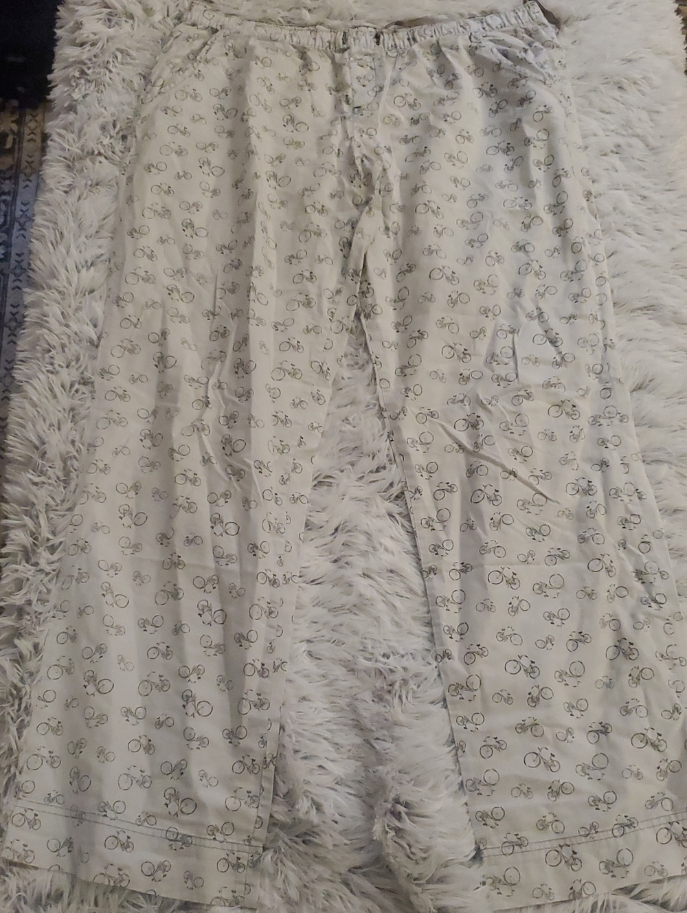 Bicycle Print Pajama Pants - Cream with Gray Bikes